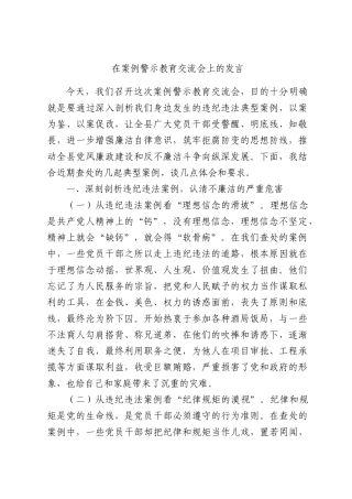 在案例警示教育交流会上的发言.docx