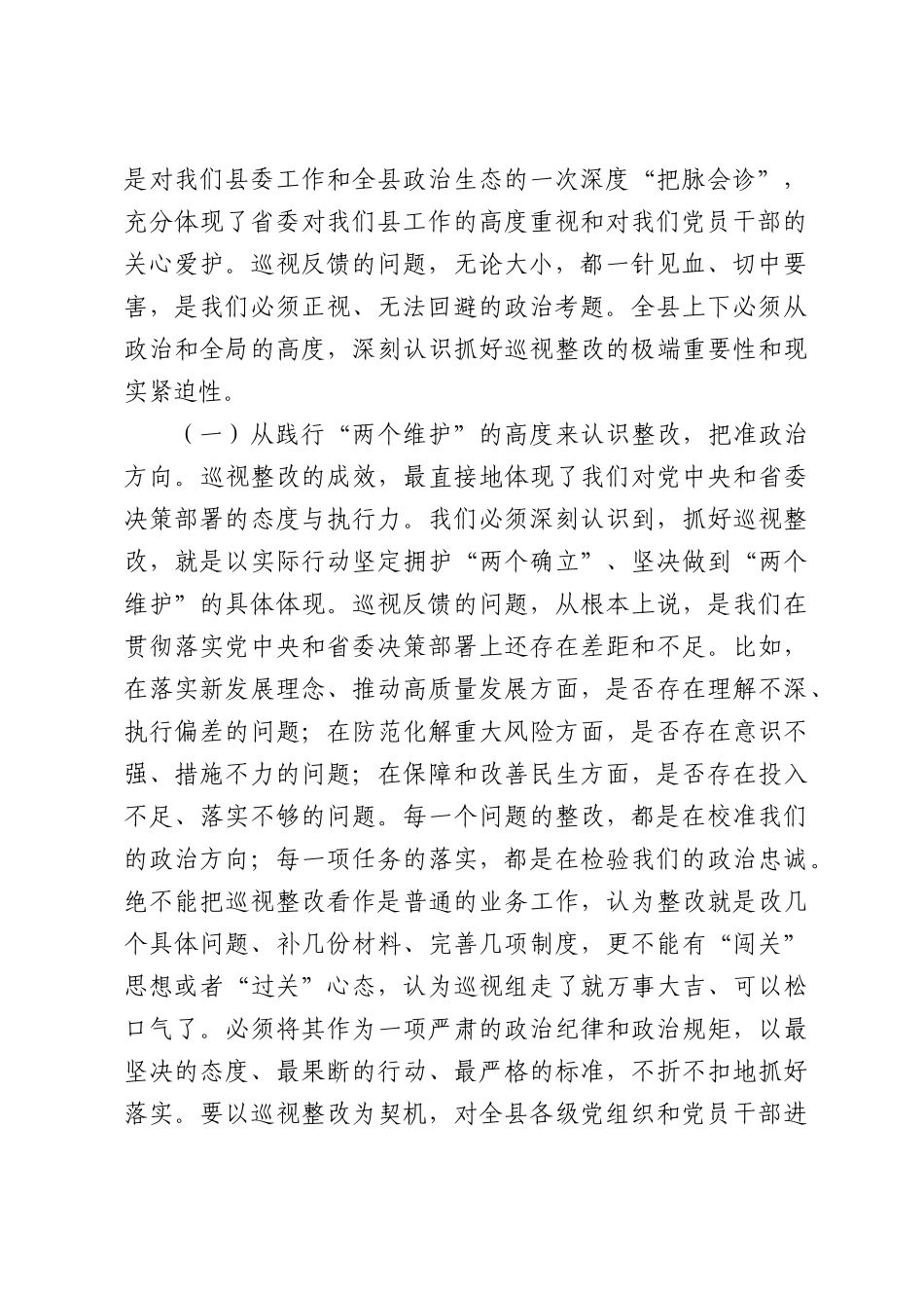 在全县2026年巡视整改工作专题会议上的讲话.docx_第2页