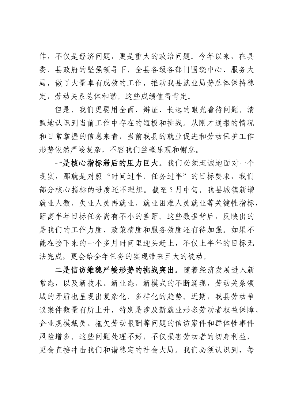 在全县就业促进和劳动保护工作推进会上的讲话.docx_第2页