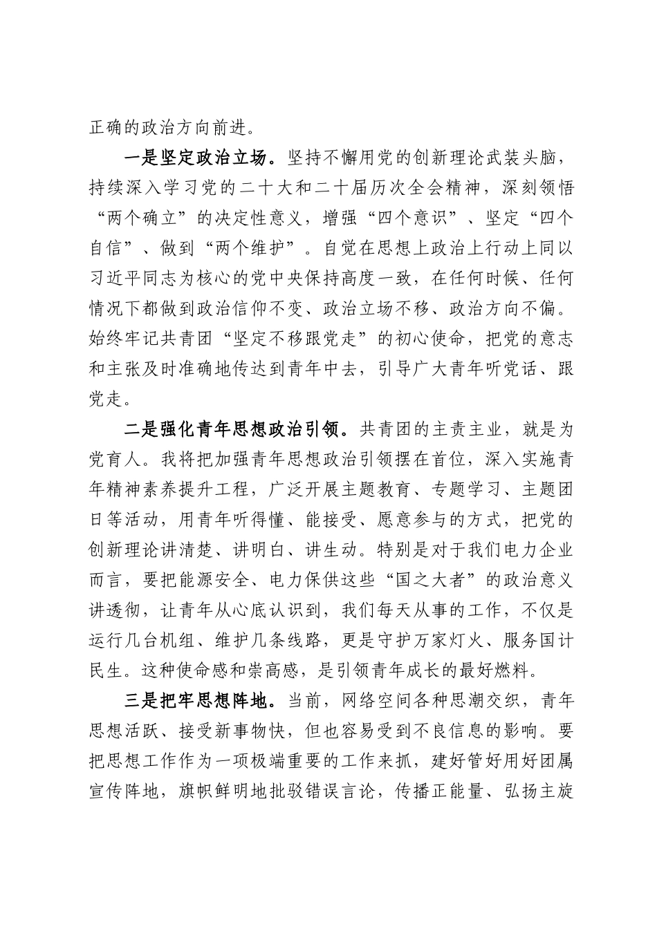 公司团委书记任职表态发言.docx_第2页