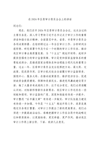 在2026年委审计委员会会上的讲话.docx