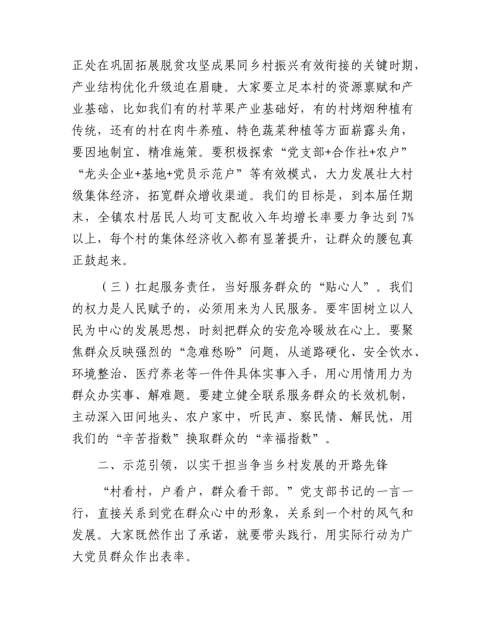 乡镇2026年新一届农村党支部书记任期履职承诺大会上的讲话.docx_第3页