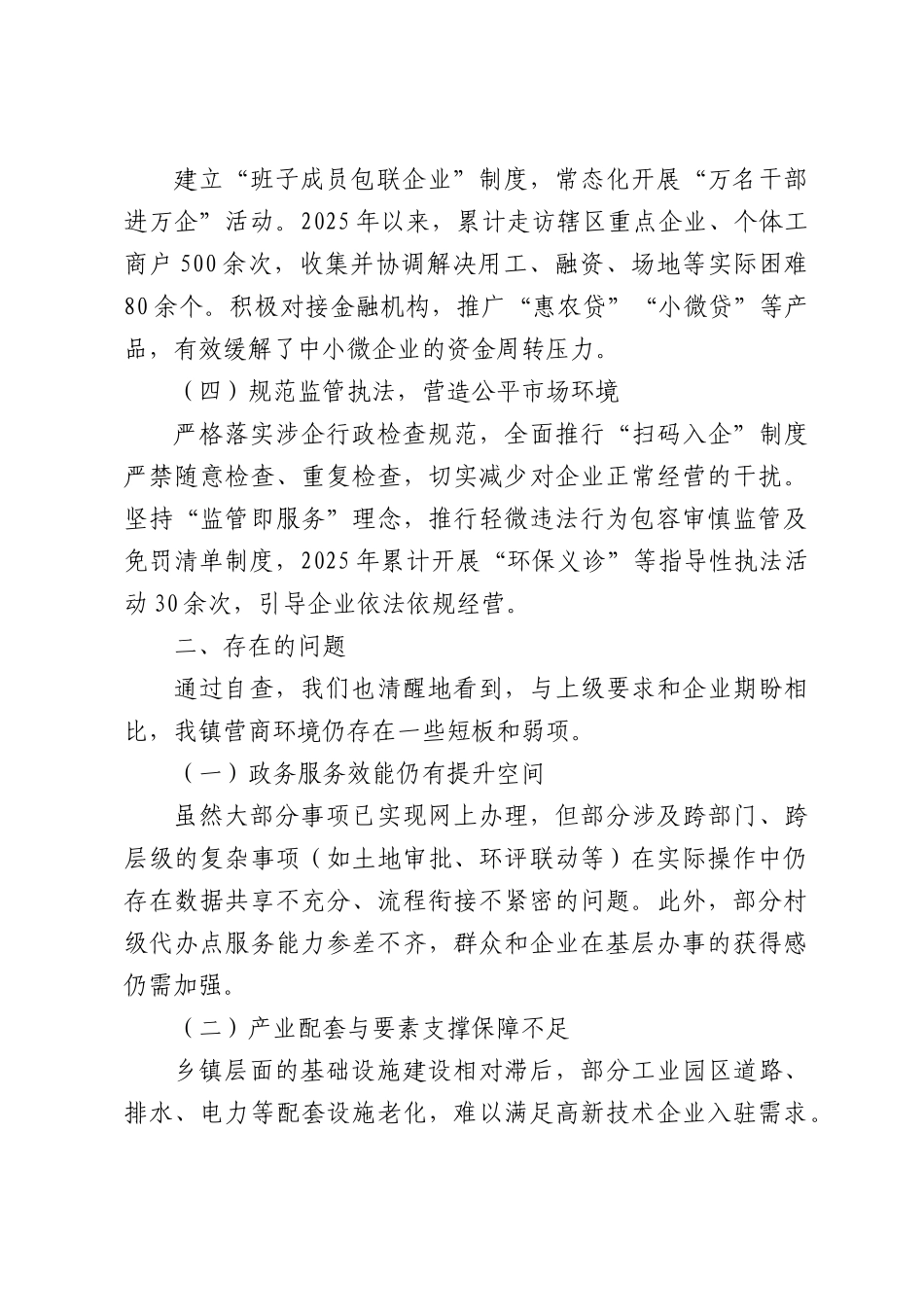 乡镇营商环境建设自查情况报告.docx_第2页