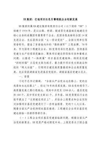 XX集团：打造项目红色引擎领航企业创新发展.docx