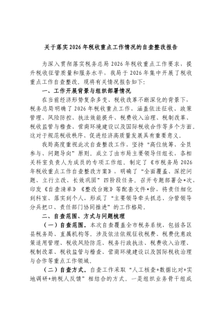 关于落实2026年税收重点工作情况的自查整改报告.doc