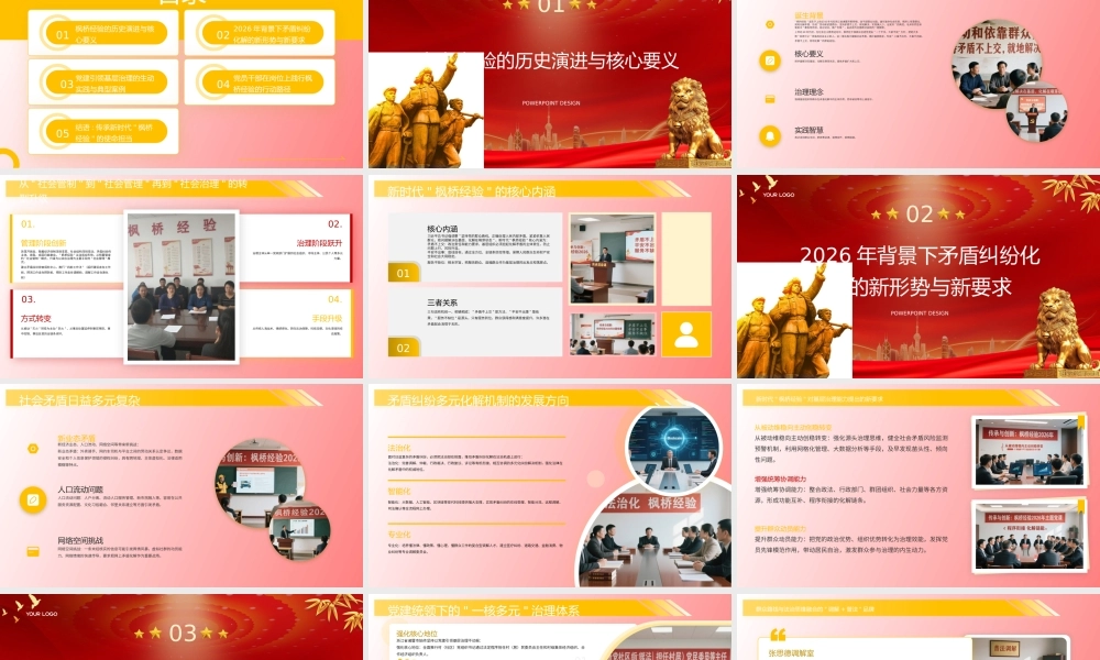 PPT传承与创新：枫桥经验2026年主题党课讲稿.pptx