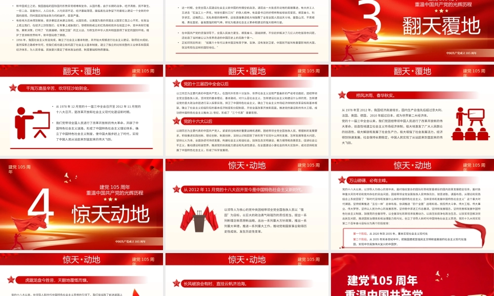 PPT课件：七一建党105周年—重温党的光辉历程.pptx