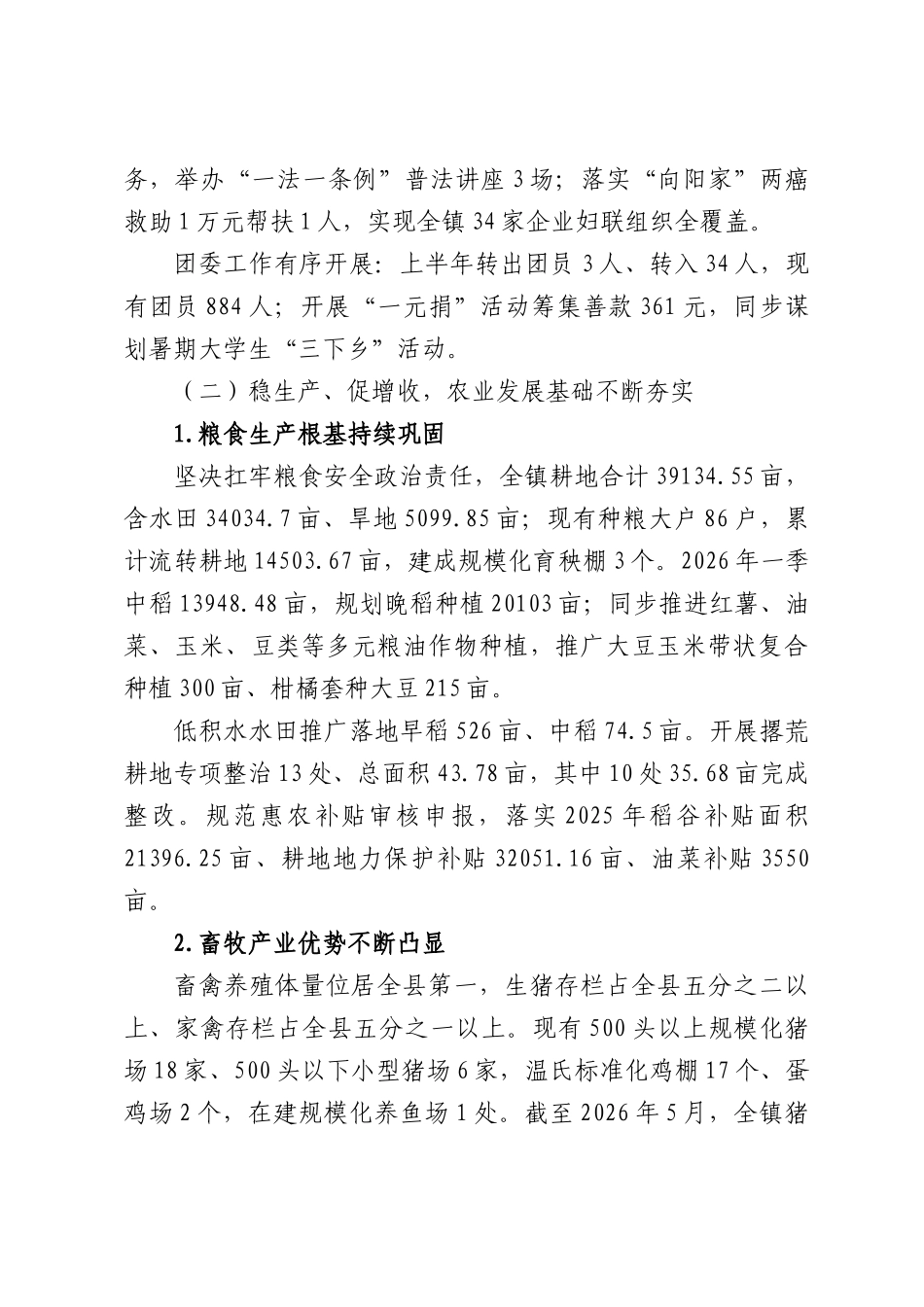 X镇2026年上半年工作总结及2026年下半年工作打算.docx_第3页