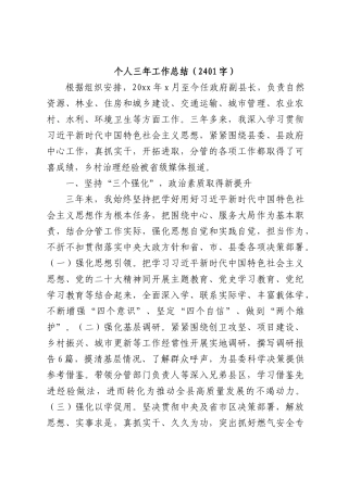 个人三年工作总结（2401字）.docx