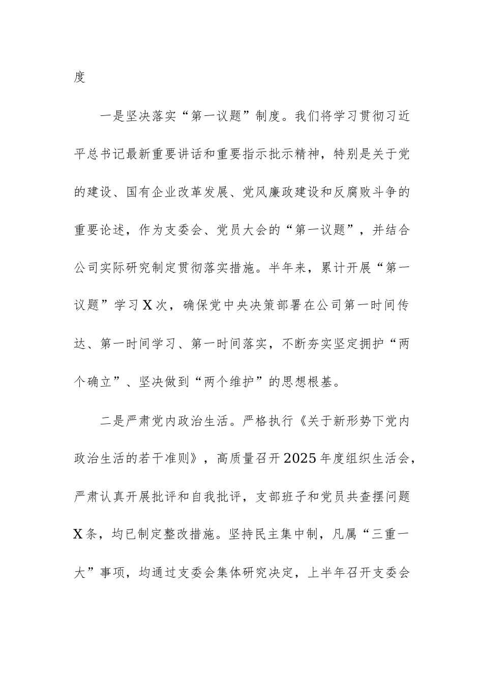 公司党支部2026年上半年全面从严治党工作总结的报告范文.docx_第2页