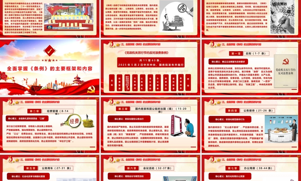PPT党课：《党政机关厉行节约反对浪费条例》重点内容学习宣讲.pptx