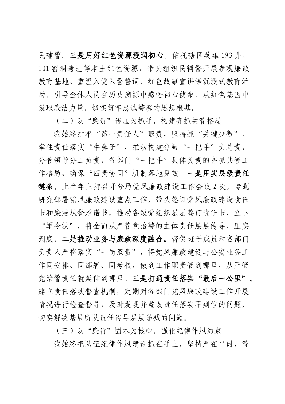 XX区副区长、公安局局长上半年履行从严管党治警责任述职报告.docx_第2页