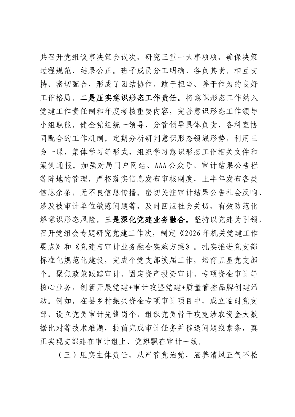 市审计局党组2026年上半年政治生态研判分析报告.docx_第3页