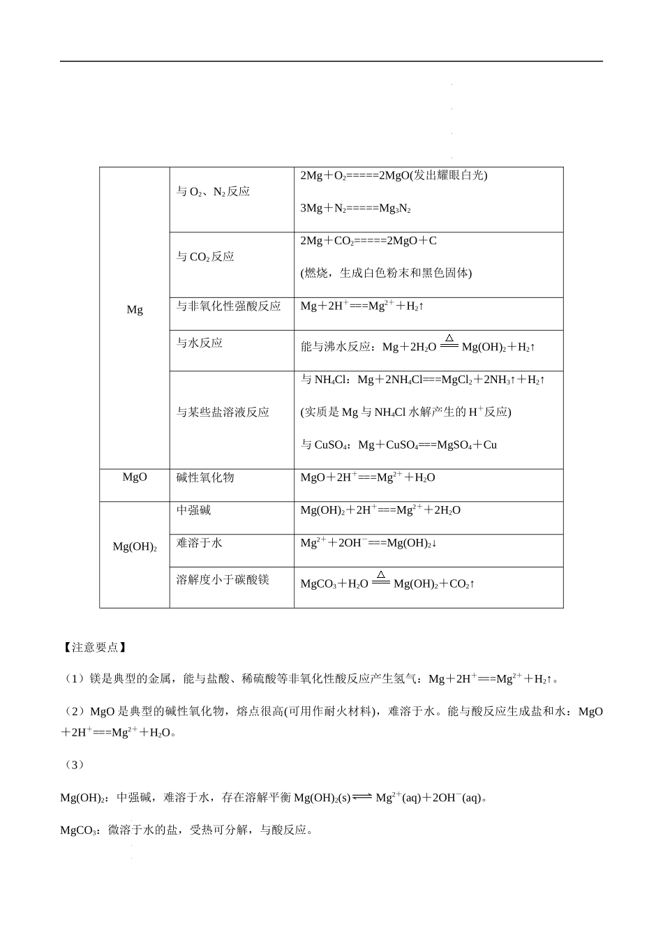 第15讲 镁及其化合物（解析版） 高考化学【一轮·夯实基础】复习精讲精练.docx_第2页