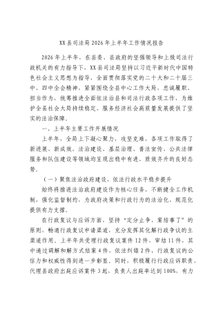 XX县司法局2026年上半年工作情况报告.docx