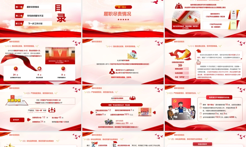 PPT：党支部书记2026年上半年抓基层党建工作述职报告.pptx