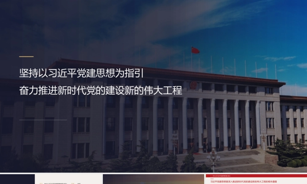PPT+讲稿：坚持以总书记党建思想为指引奋力推进新时代党的建设新的伟大工程.pptx