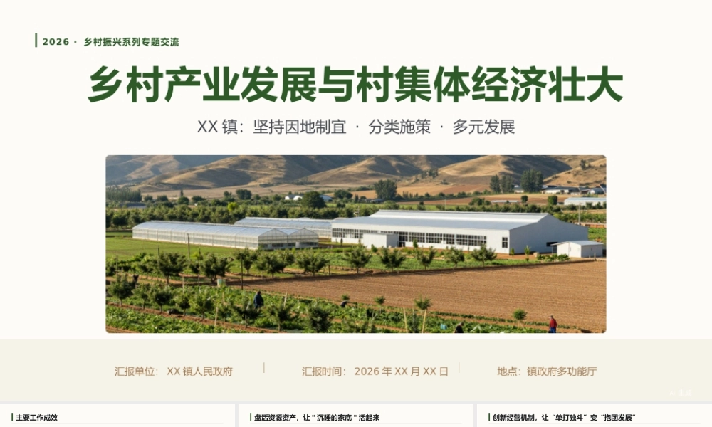 PPT：乡村产业发展与村集体经济壮大交流发言.pptx