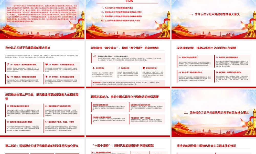 党课PPT：把学习贯彻习近平党建思想转化为推动党的建设工作高质量发展的强大动力.pptx