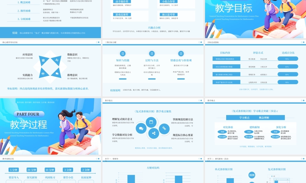 蓝色卡通数学课件 .pptx