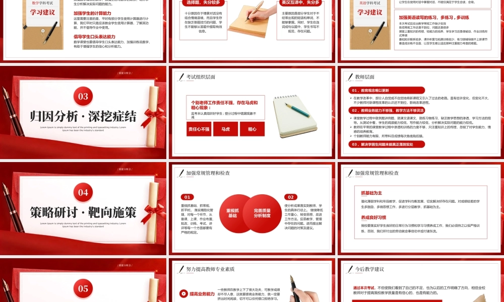 红色期末考试成绩质量分析会.pptx