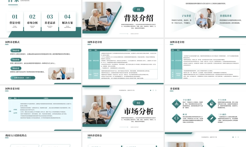 绿色简约风智慧养老商业计划书.pptx