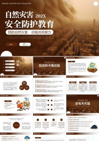 棕色简约预防自然灾害主题班会.pptx