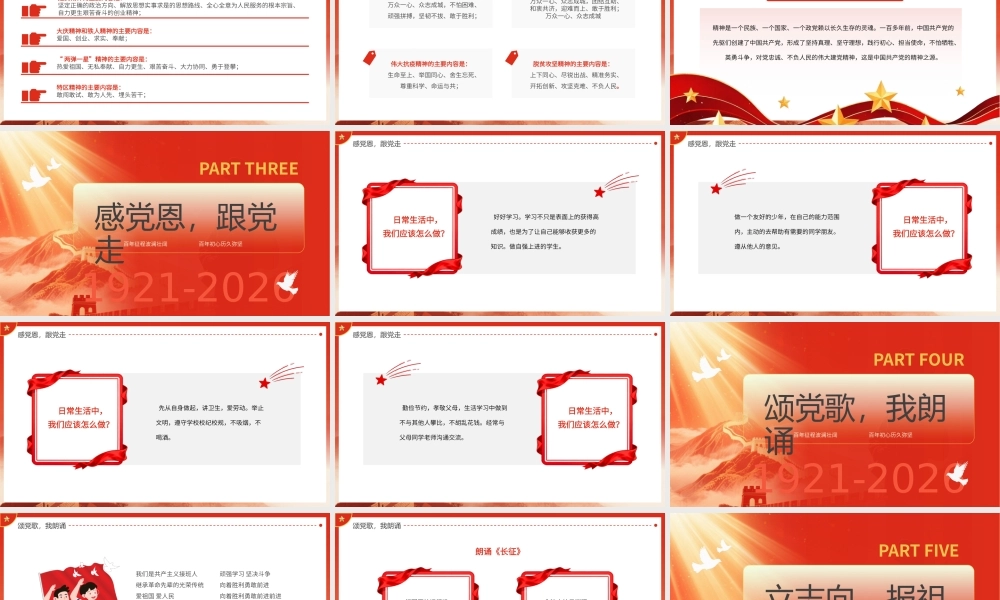 红色简约风中国共产党建党105周年.pptx