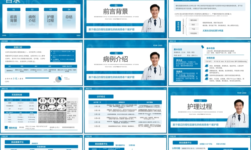 蓝色简约风慢阻肺患者个案护理.pptx