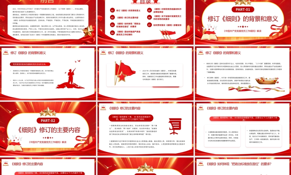 红色中国共产党发展党员工作细则解读.pptx