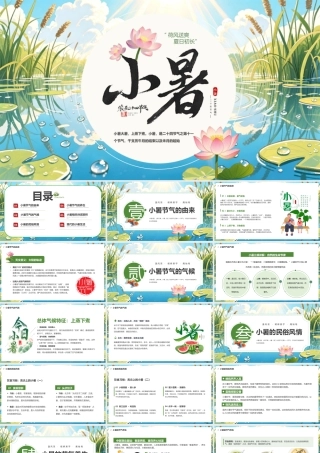 绿色清新风二十四节气之小暑.pptx