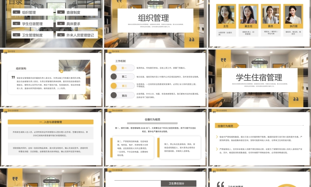 黄色简约风宿舍安全管理.pptx