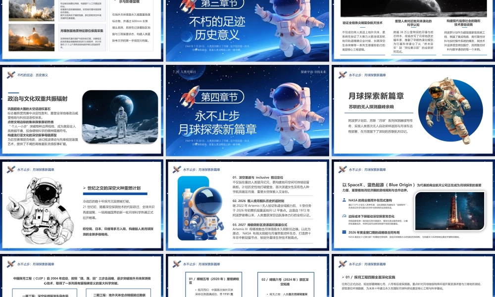 蓝色卡通风人类月球日介绍.pptx