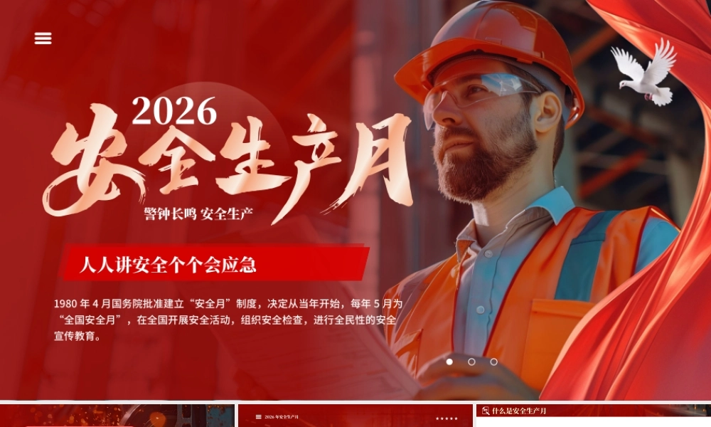 红色简约风2026安全生产月宣传.pptx