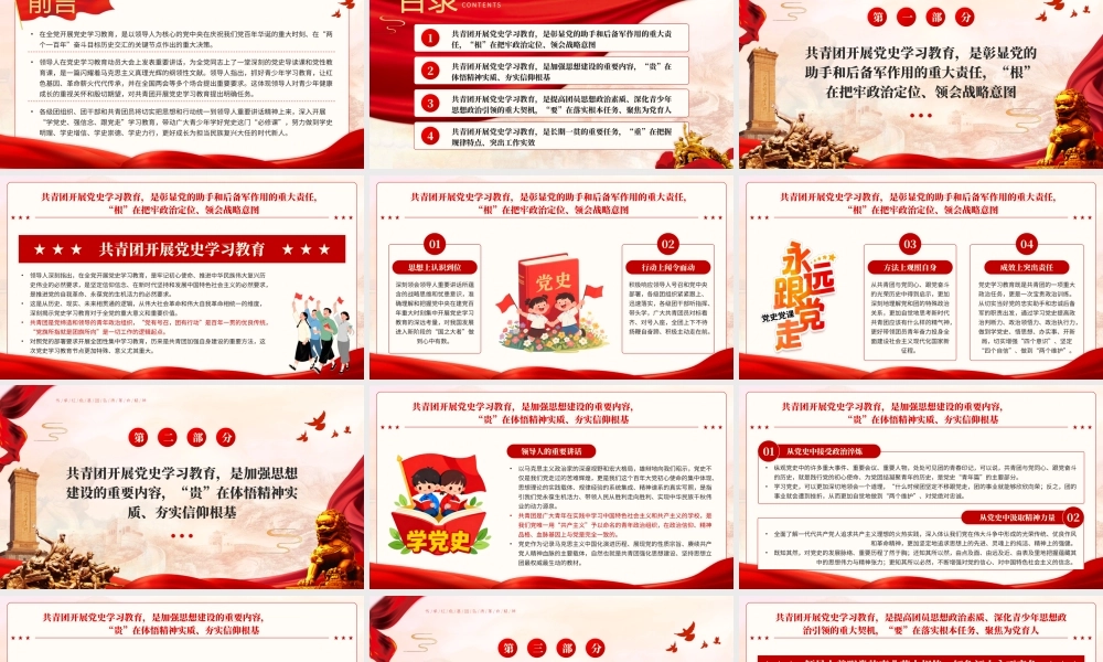 红色党政共青团党史学习教育让红色基因革命薪火代代相传 .pptx