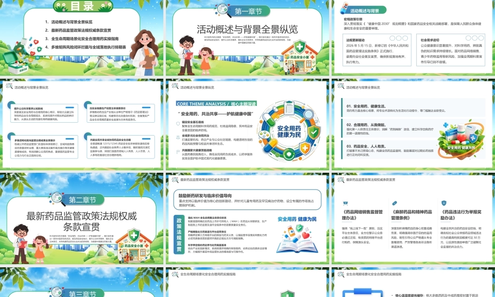 绿色卡通风药品安全监管为民.pptx