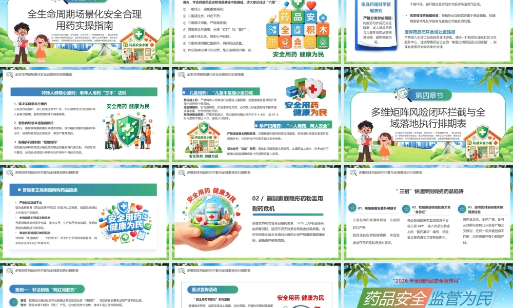 绿色卡通风药品安全监管为民.pptx
