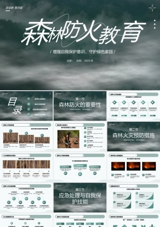 绿色简约森林防火教育 .pptx