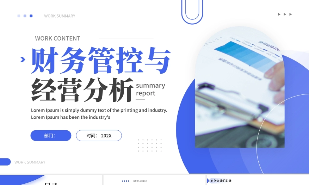 蓝色商务风财务管控与经营分析 .pptx