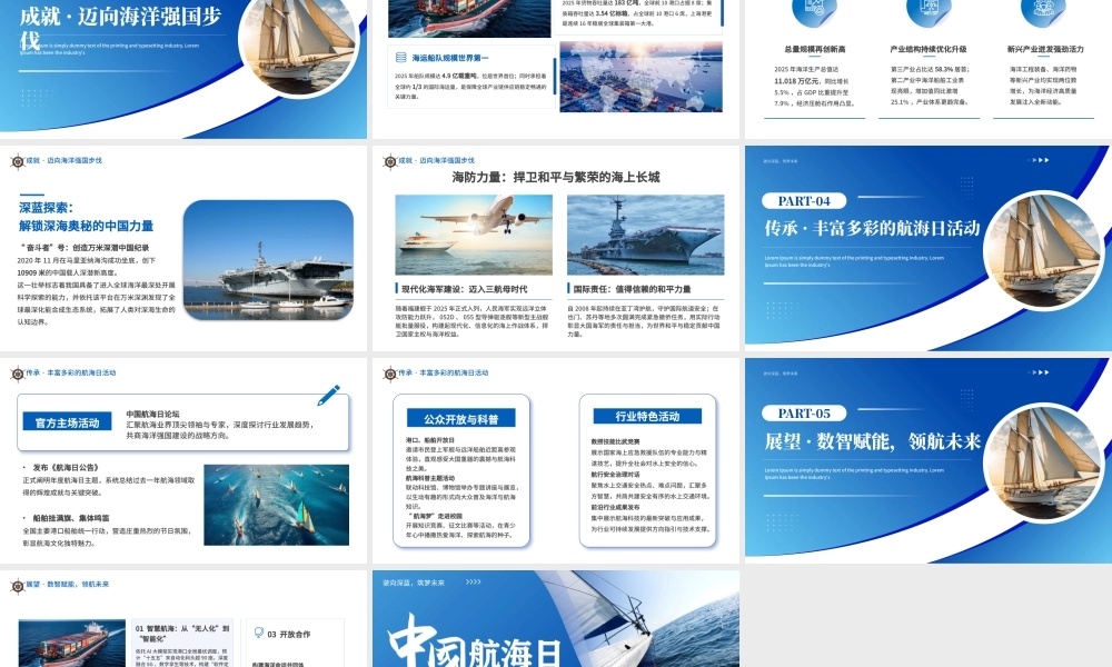 蓝色简约中国航海日 .pptx