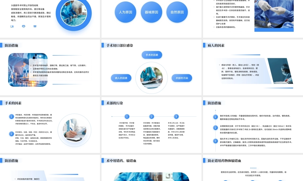 蓝简约医疗手术室的护理安全管理 .pptx