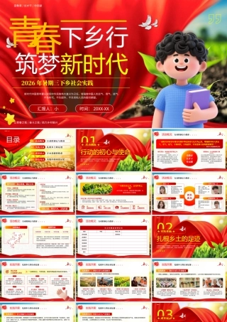 党政风青春下乡行筑梦新时代暑假三下乡社会实践报告 .pptx