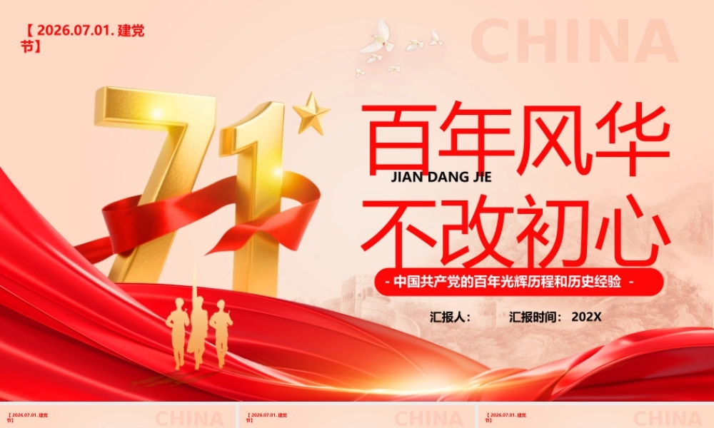 百年风华不忘初心建党节.pptx
