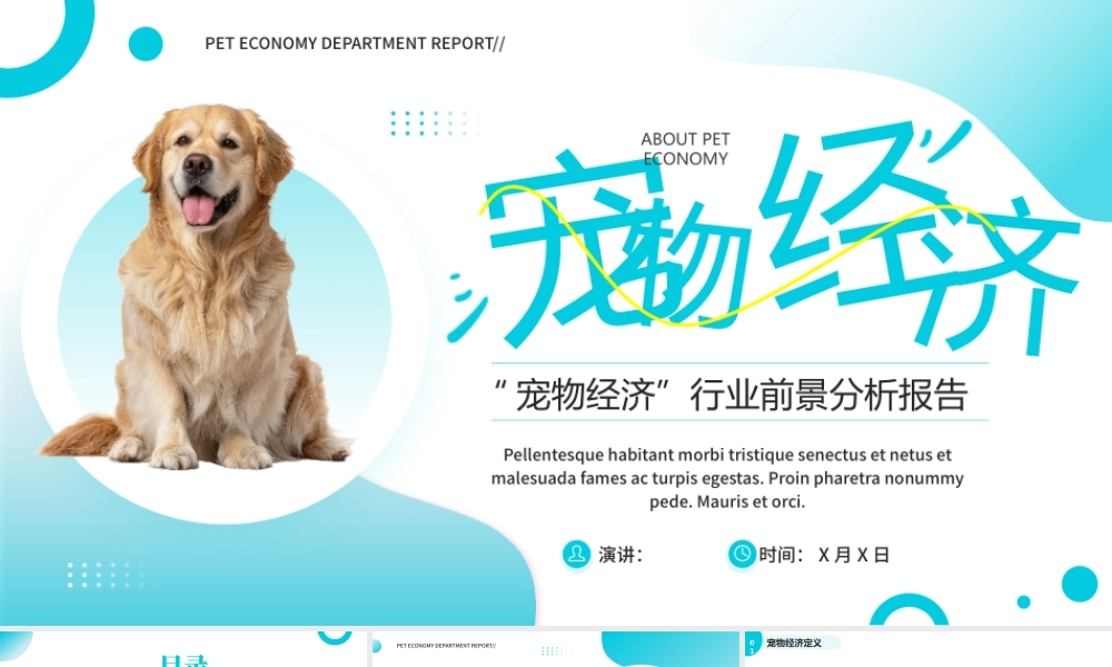 蓝色宠物经济行业前景分析报告.pptx
