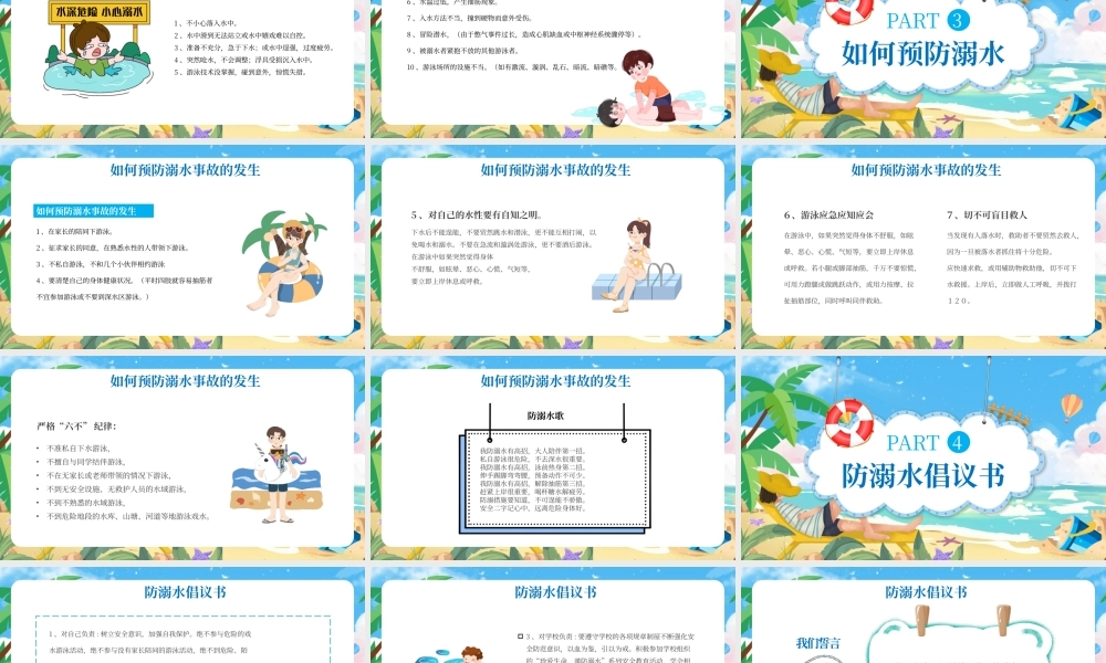 蓝色暑期安全防溺水教育课件.pptx