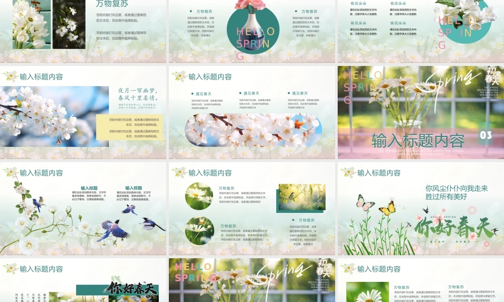 多彩时尚花瓶背景“初遇春天”植物系商务汇报.pptx