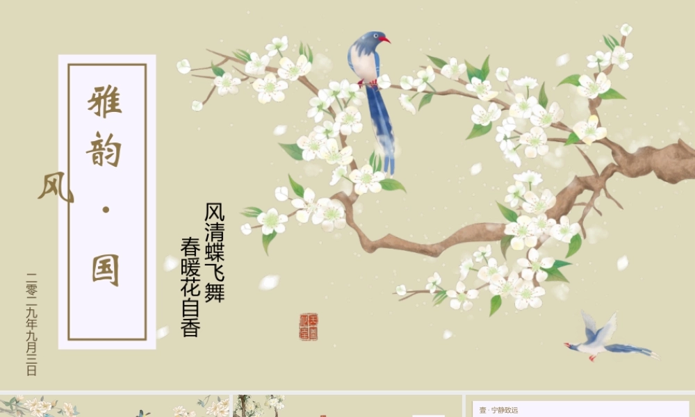 古典花鸟背景雅韵国风.pptx