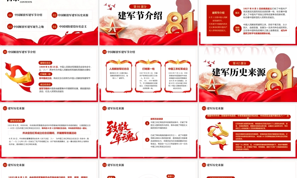 红色简约风八一建军节主题.pptx