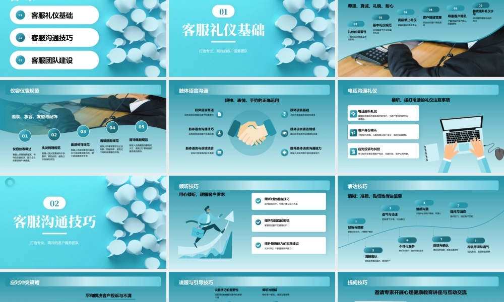 蓝色简约客服知识培训.pptx