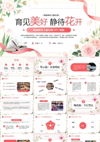 粉色清新风师德师风专题培训.pptx